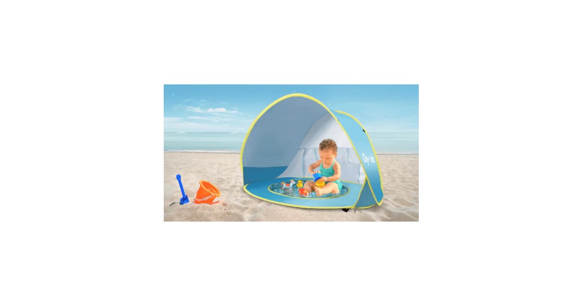 Tienda playa bebe con piscina
