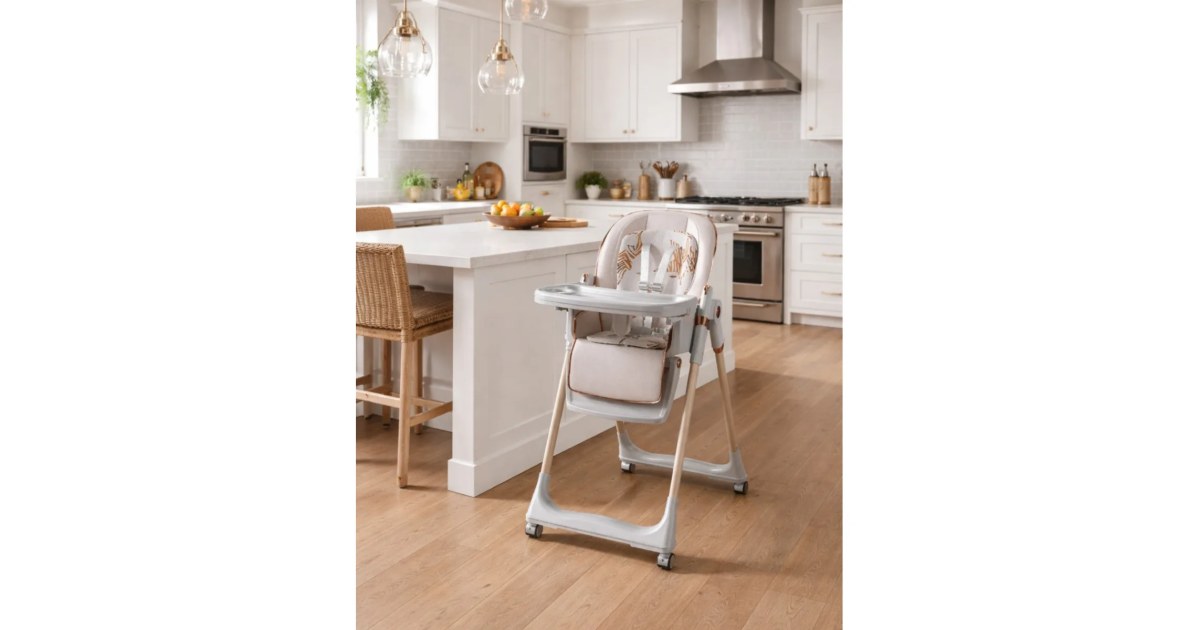 Silla para Comer para Bebé con Arnés de Seguridad y Ruedas