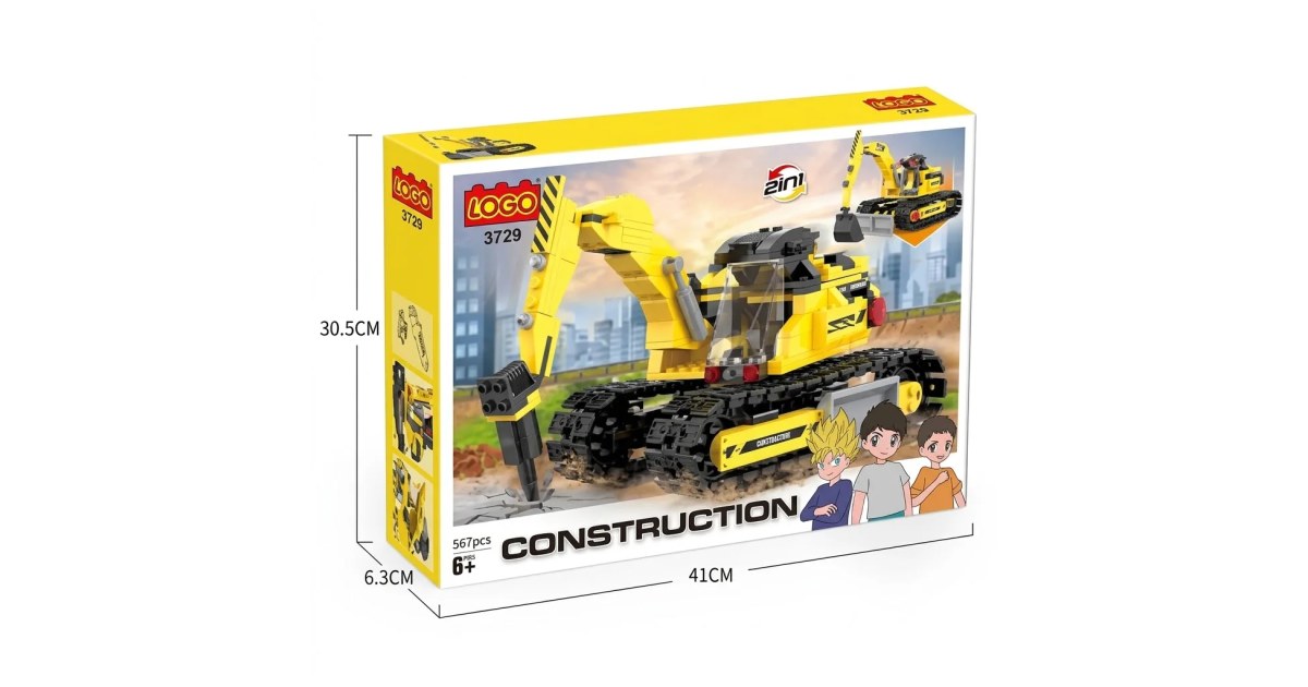 Bloques de Construcción Excavadora (567 piezas - 6+ años)
